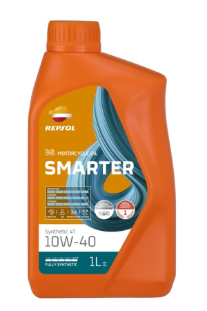 Масло моторное синтетическое Repsol Smarter Synthetic 4T 10W40, 1 л, JASO T903:2016 MA2; API SN, RPP2064MHC JASO T903:2016 MA2; API SN 60986/R Россия